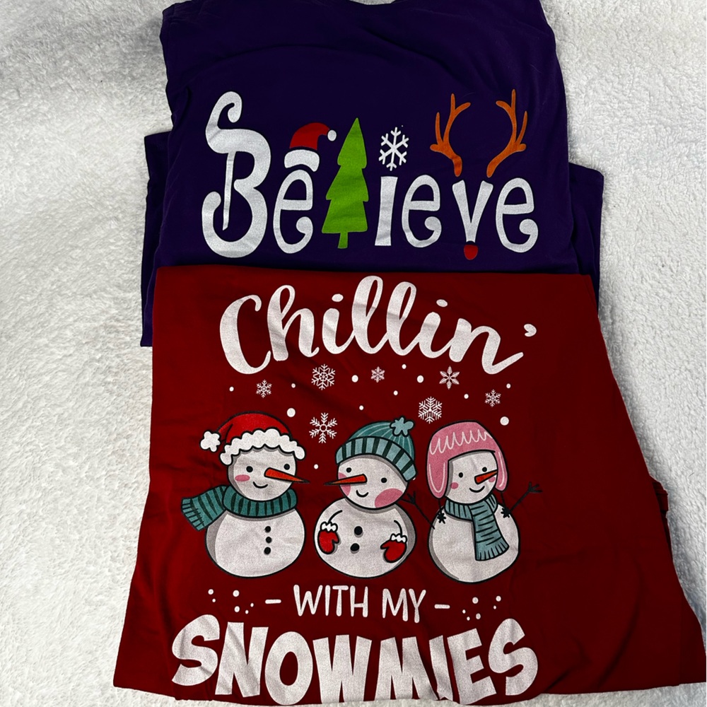 Educator Bundle of T-shirts Women’s Plus Size 3X Winter Theme Lot of 2